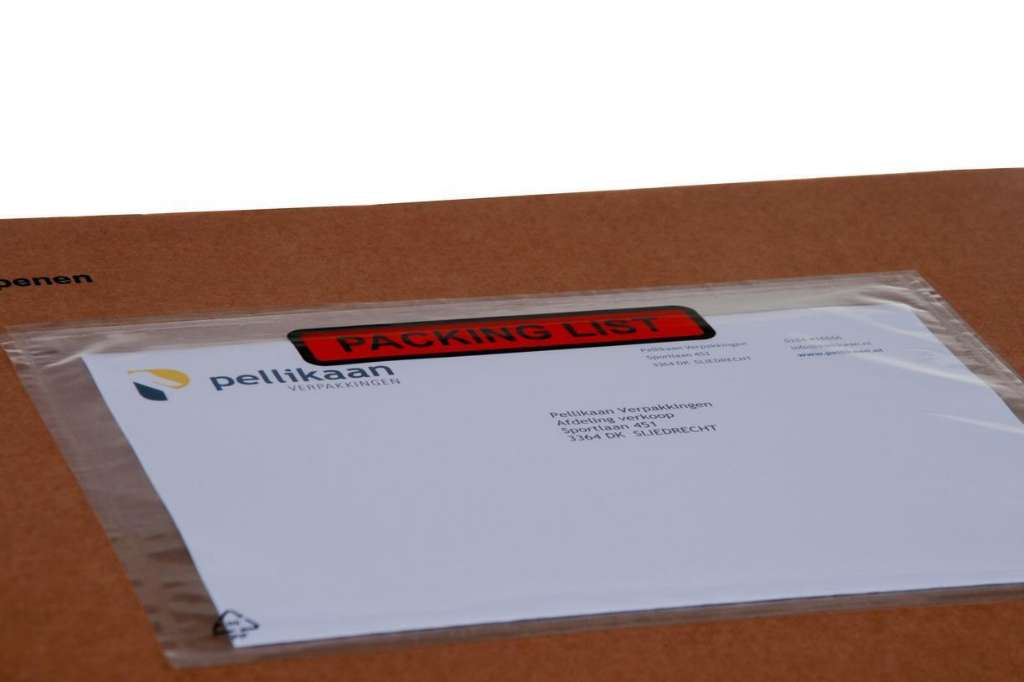 Afbeeldingen van Paklijst enveloppen 235x175mm bedrukt met Documents Enclosed