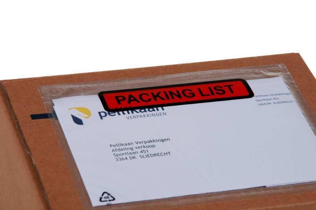 Afbeeldingen van Paklijst enveloppen 175x132mm bedrukt met PACKING LIST