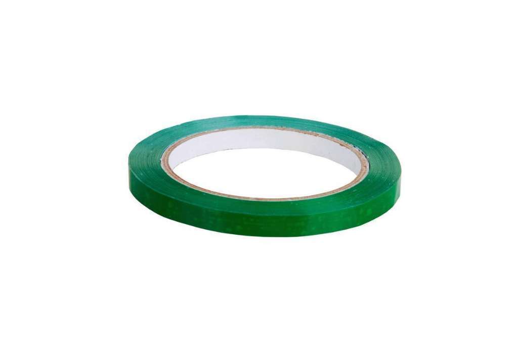 Afbeeldingen van Rol sluittape 9mm / 66 meter groen