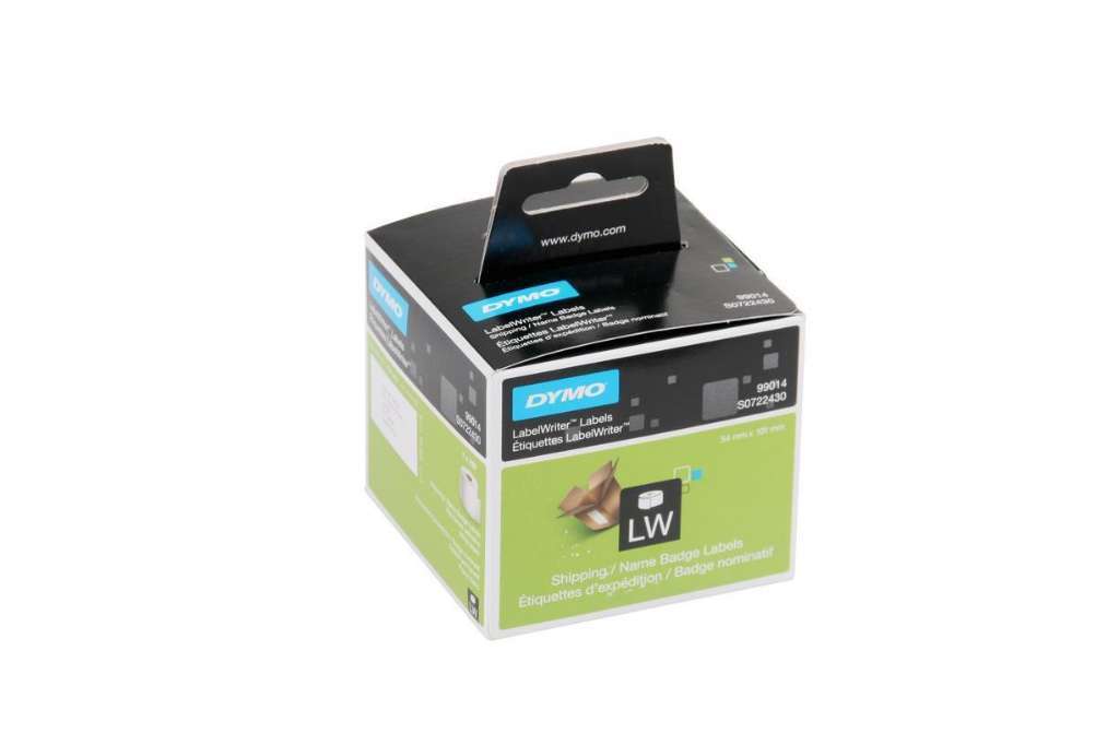 Afbeeldingen van Dymo etiketten 89 x 36mm permanent wit