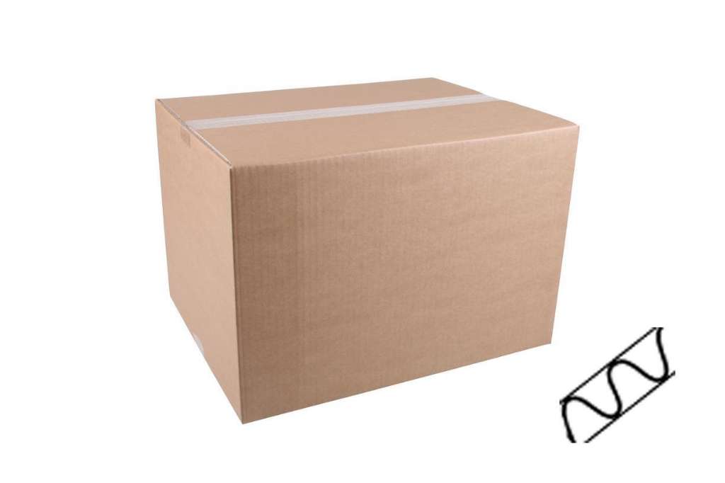 Afbeeldingen van Kartonnen doos 500x400x100mm 4mm enkel golf bruin