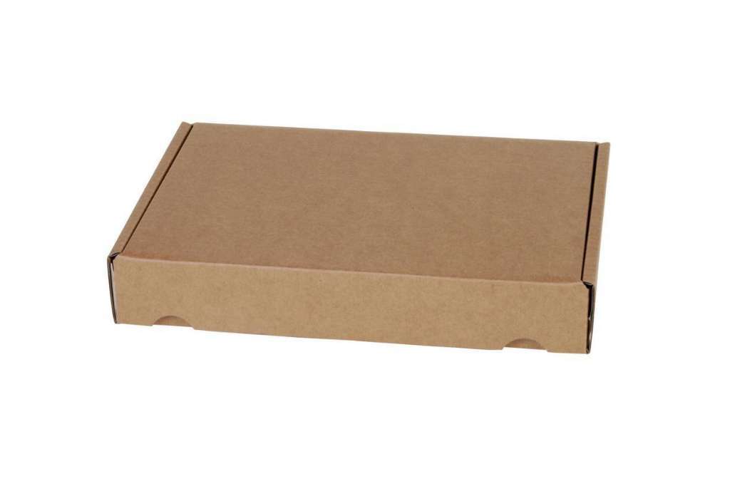 Afbeeldingen van Postdoos 390x300x070mm 3mm enkel golf bruin "met uw bedrukking"