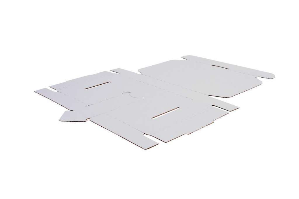 Afbeeldingen van Brievenbusdozen 220x160x27mm 1,5mm enkel golf wit (A5) "Bedrukt"