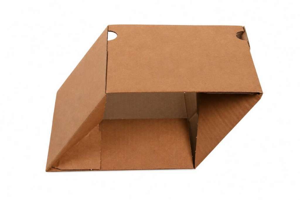 Afbeeldingen van Fastbox 304x214x80mm B-golf bruin autolock met plakstrip en tear-off