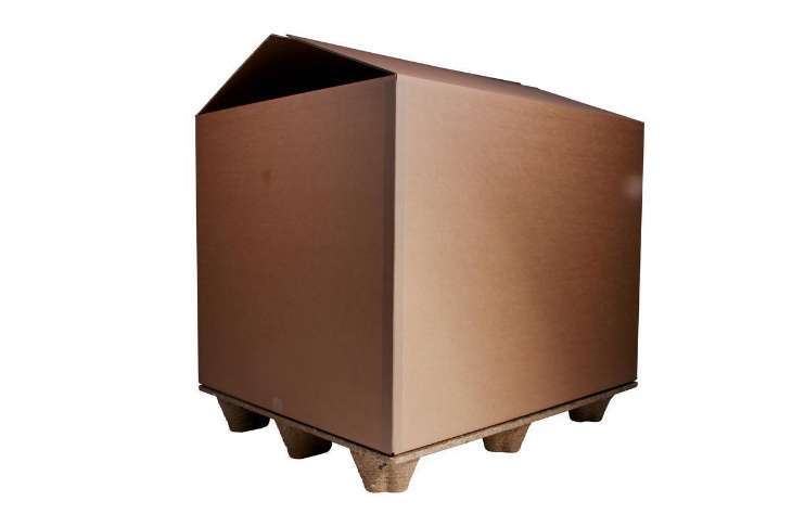 Afbeeldingen van Palletbox 1185x985x900mm 7mm dubbel golf bruin (blok formaat)