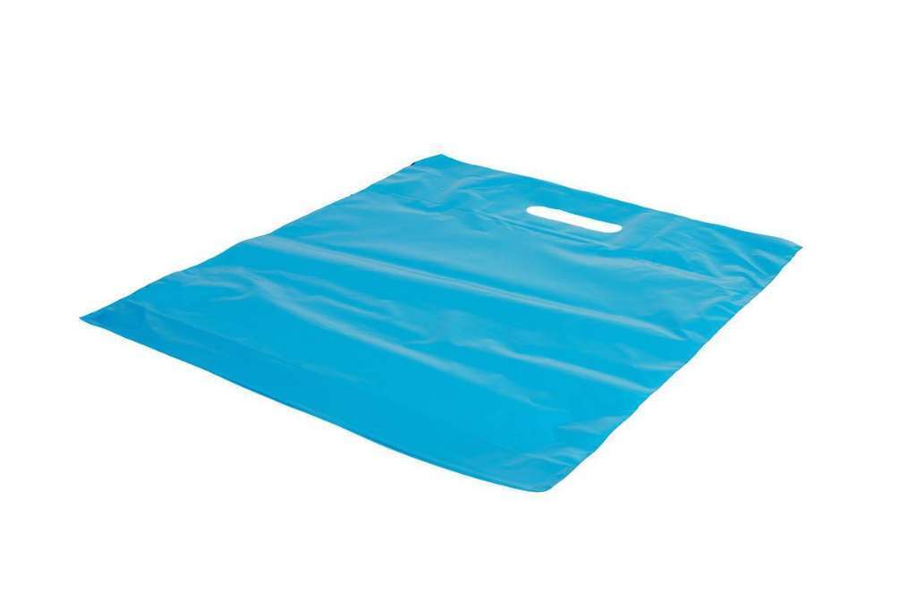 Afbeeldingen van Draagtassen 38x44+8cm MDPE 50mu blauw 