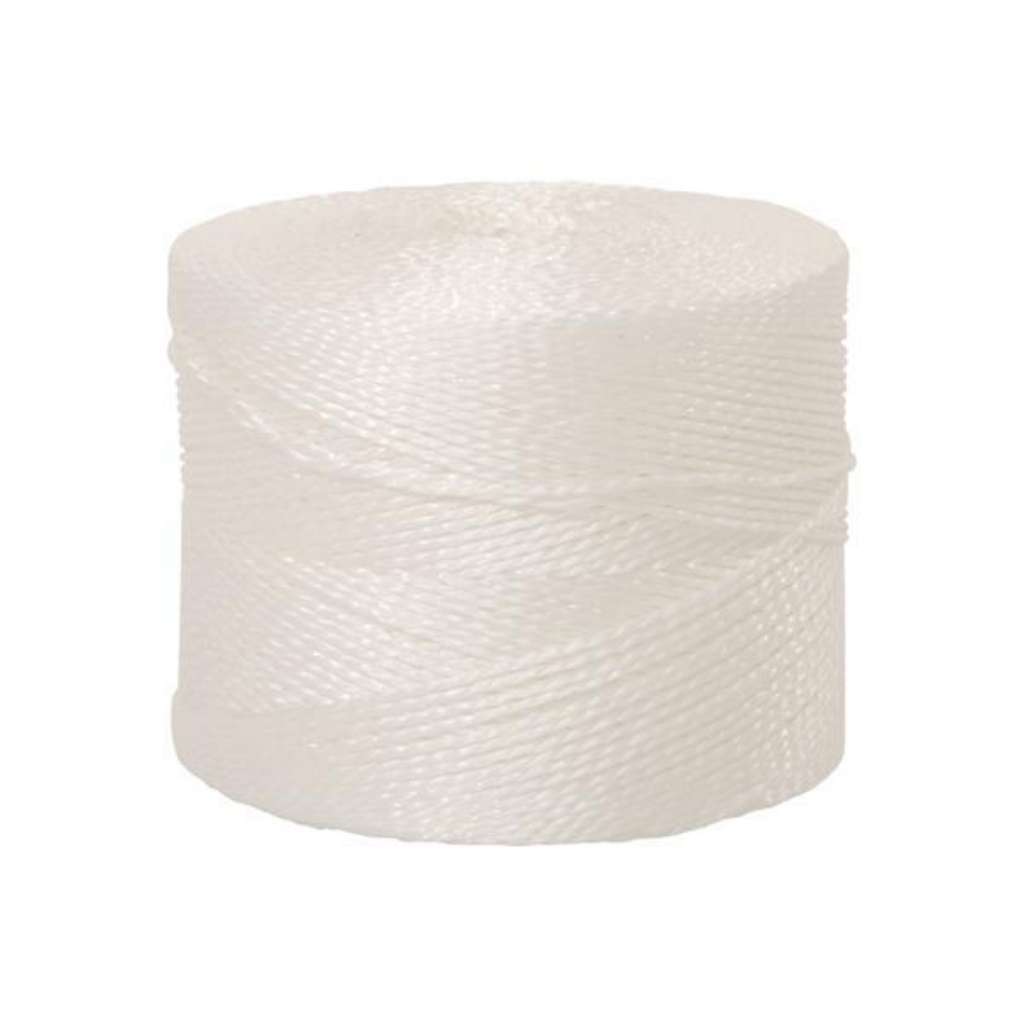 Afbeeldingen van Bol polytouw wit 3-draads / 800 meter (2 kg p/rol)